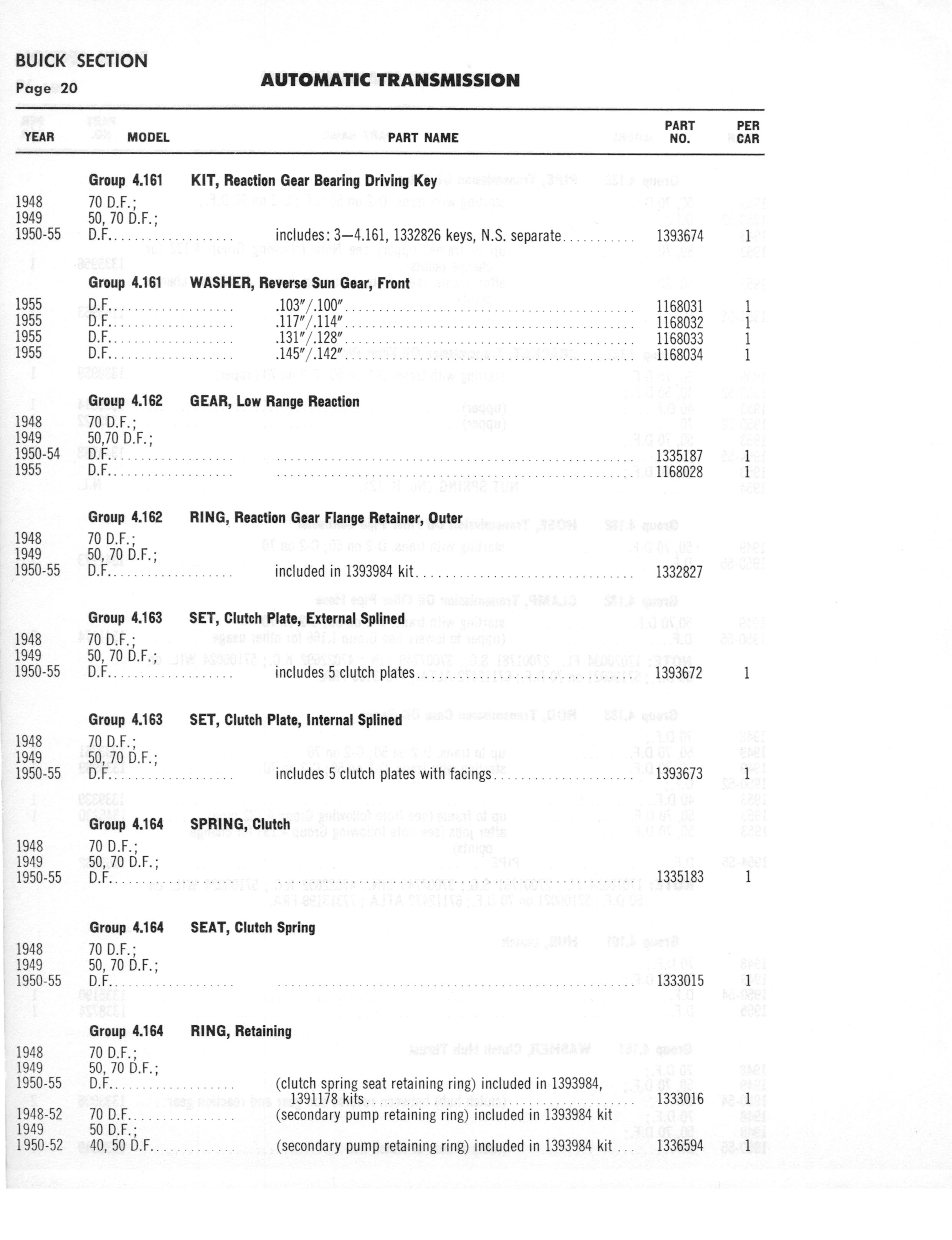 A3010 Automatic Transmission Parts Catalog HydraMatic, PowerGlide